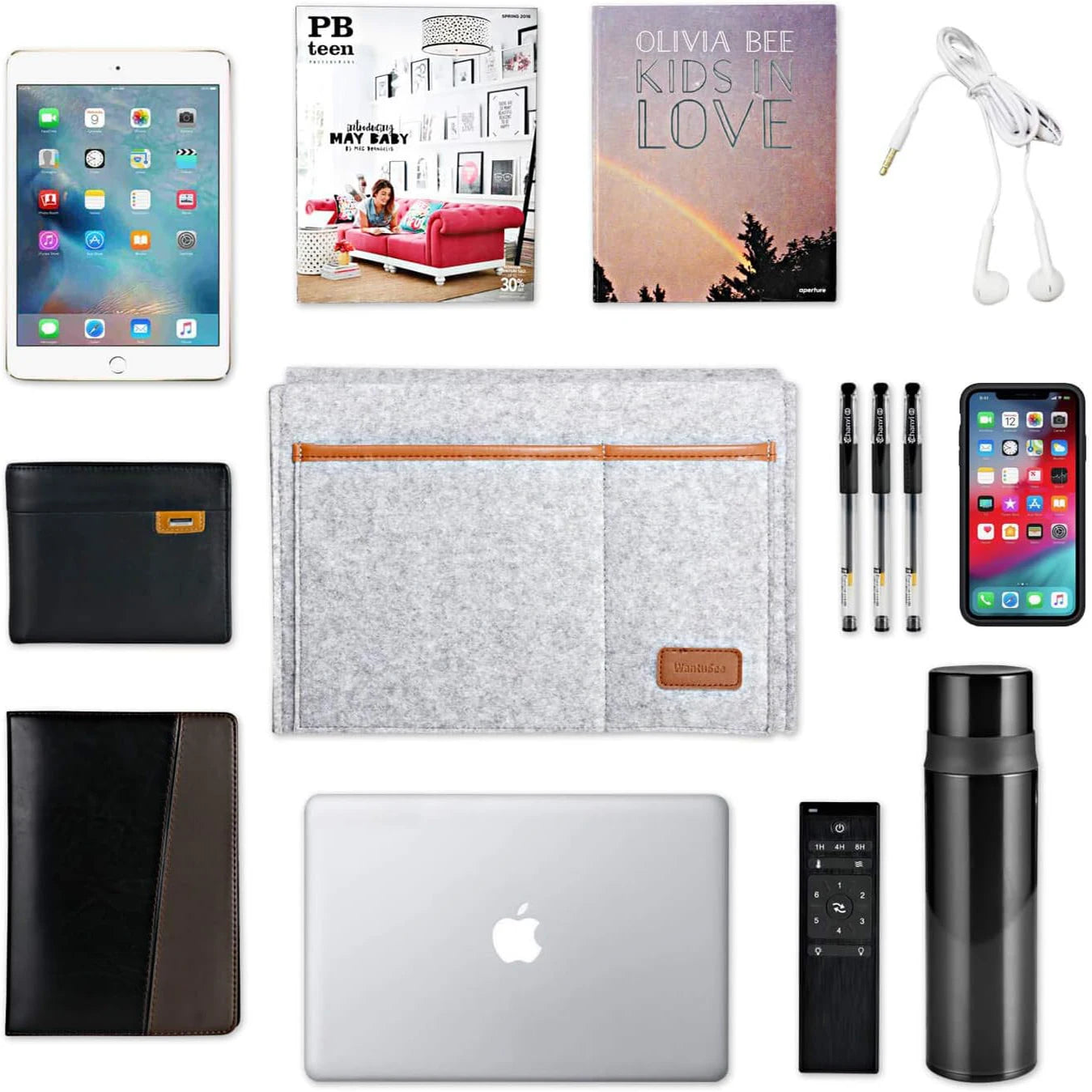 Praktischer Filz-Bett-Aufbewahrungsorganisator mit 5 Taschen