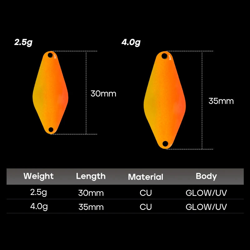 LETOYO UV Leuchtender Löffel Köder Rhombus 2,5g bis 4g für Forelle und Barsch-Yabubest - Home & More