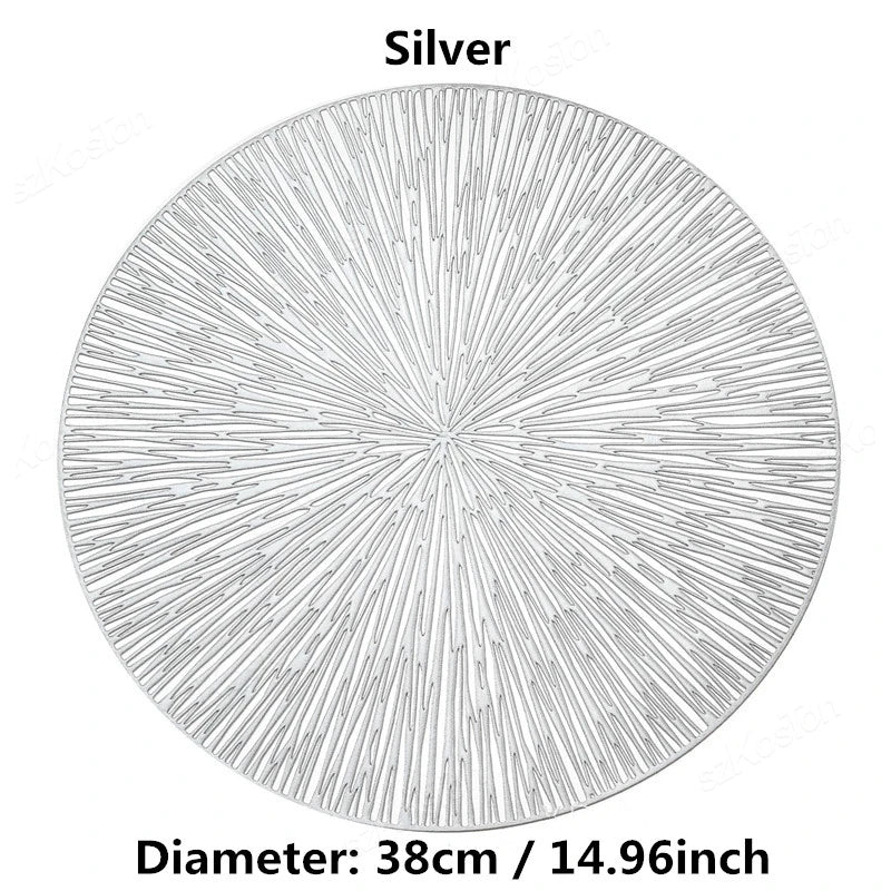 Modernes rundes Tischset Polyester Feuerwerk Design abwischbar rutschfest