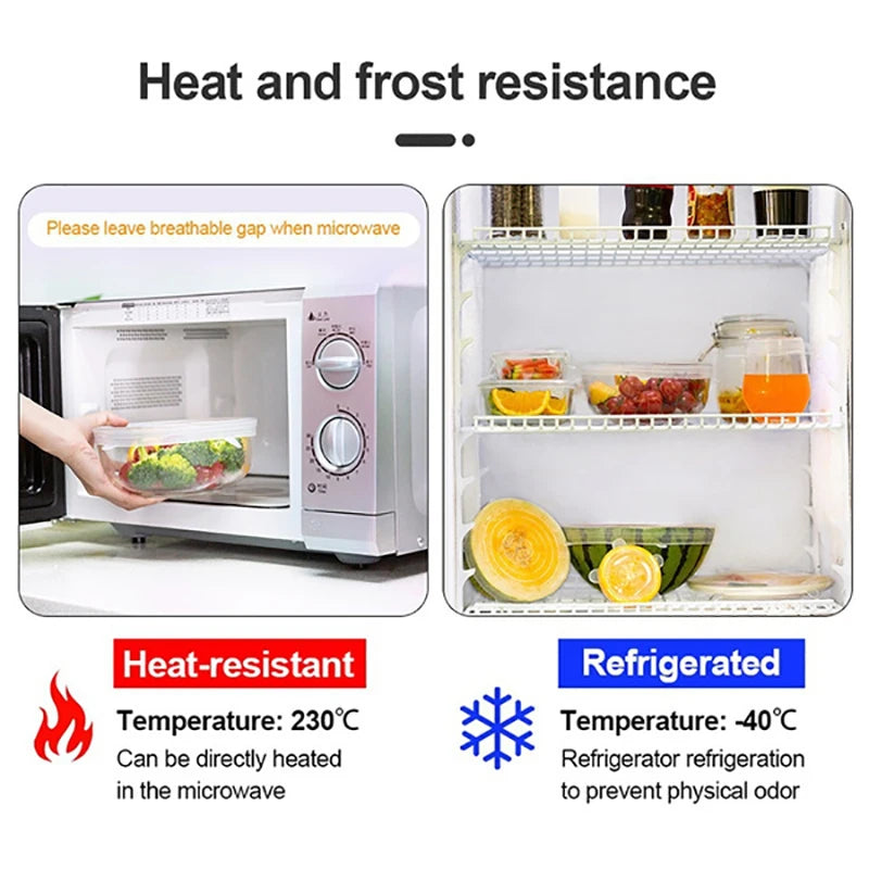 Dehnbare Silikon-Abdeckungen für Lebensmittel Frischhaltedeckel wiederverwendbar