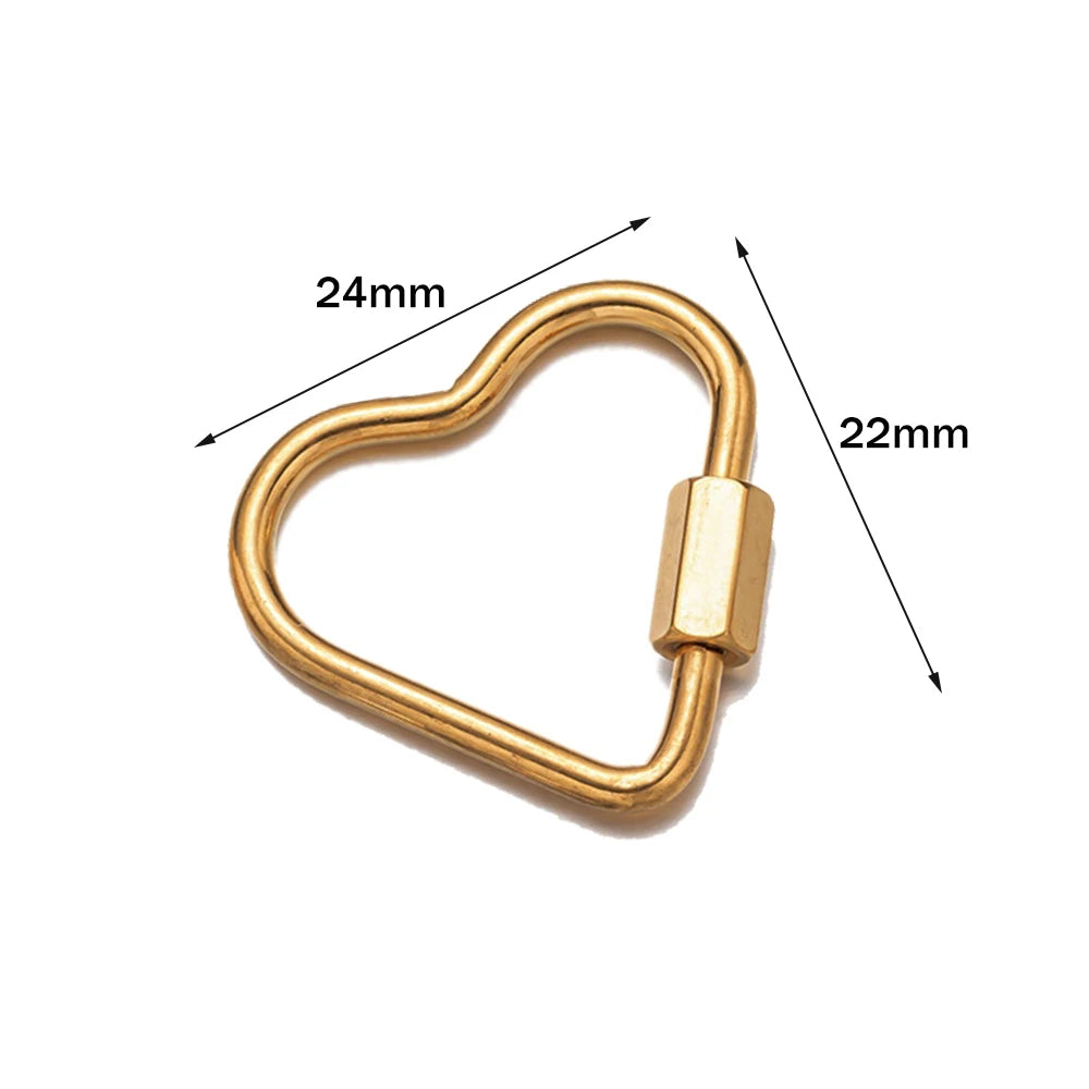 5er Set goldene Schraube Karabiner aus Edelstahl für Schmuck DIY