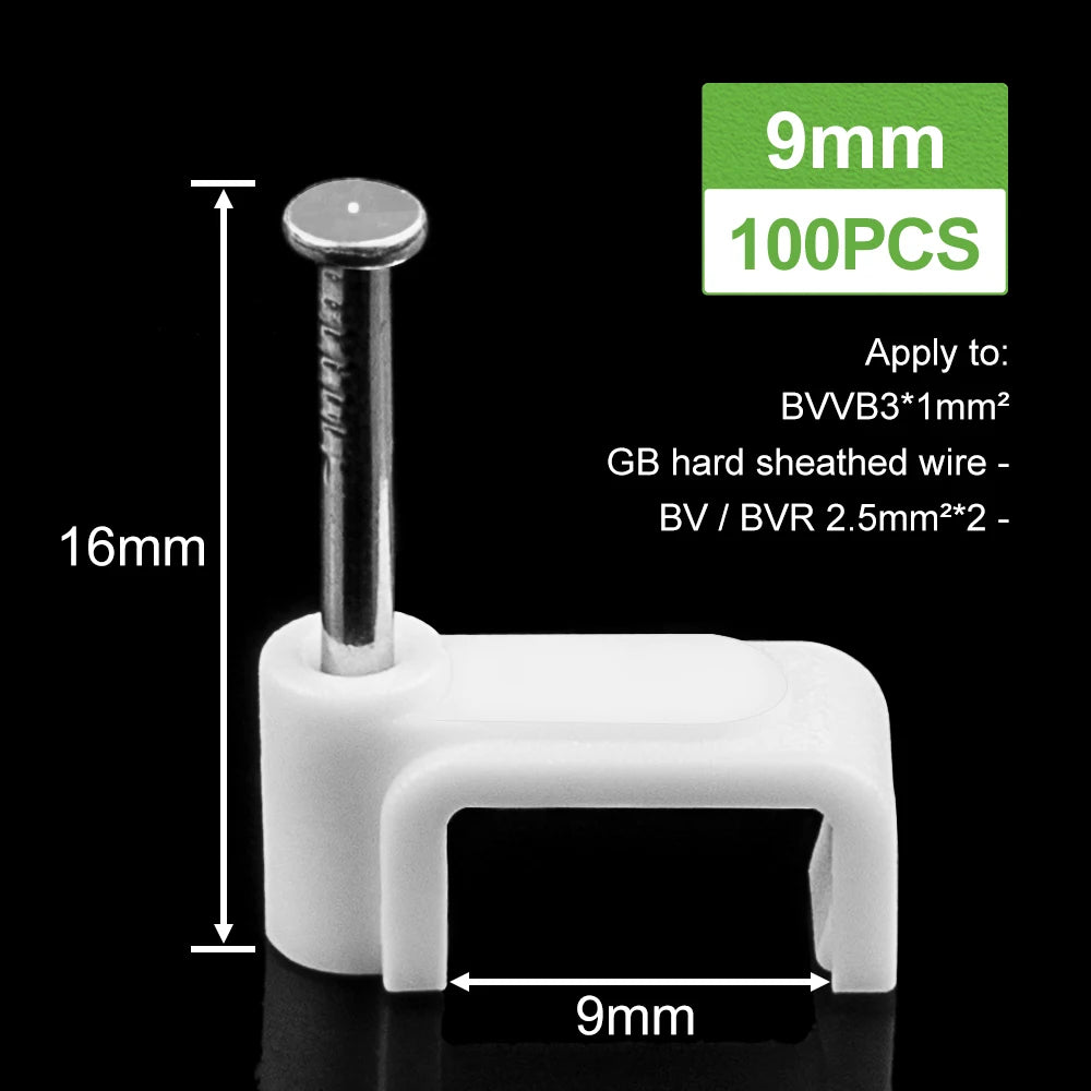 100x Flache Kabelklemmen Set für Drahtmanagement 4-14mm - Kabelhalter