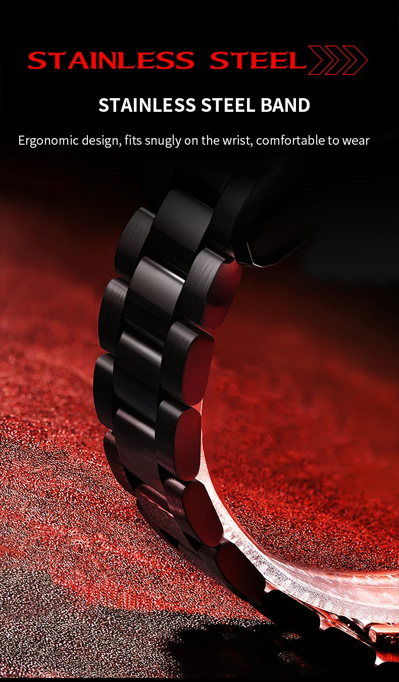 Sportliche Edelstahl Herren Armbanduhr mit Quarzwerk und Faltschließe