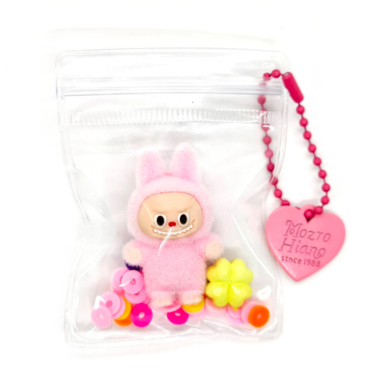 Kreativer transparenter Silikon Schlüsselanhänger mit Plüschmotiv