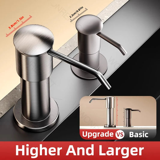 Seifenspender für Küchenspüle gebürstete Pumpe Arbeitsplatte silberfarben