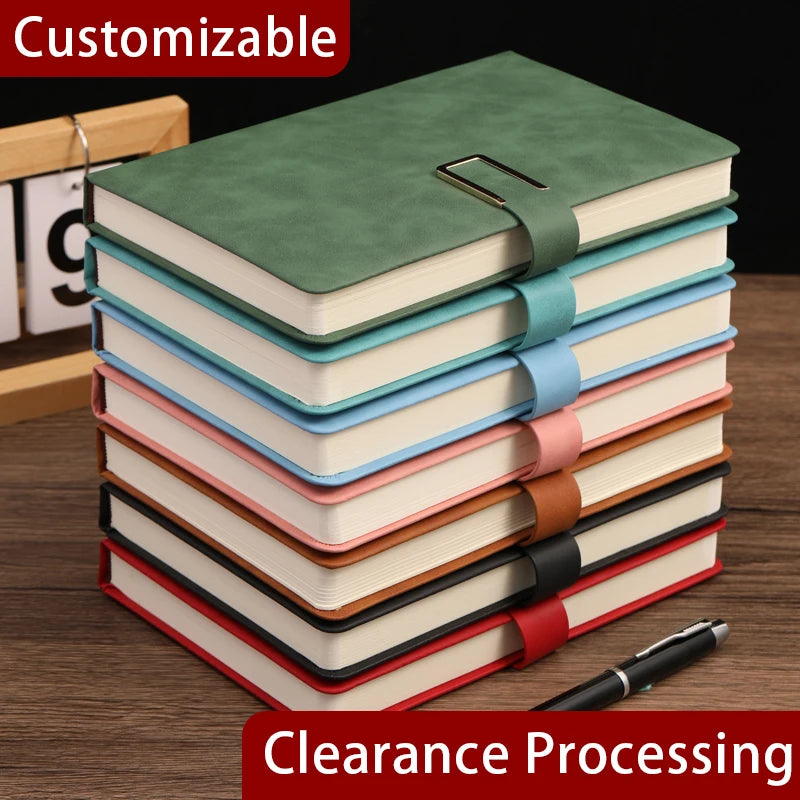 Elegantes A5 Leder-Notizbuch mit U-Schnalle, personalisiertes Softcover, 6 Farben