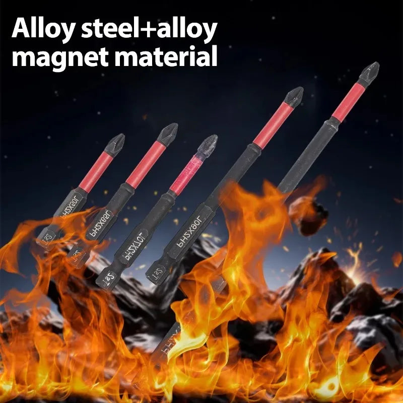 Magnetische Stoßfeste Phillips Bits Sets für Bohrmaschinen – Diverse Längen