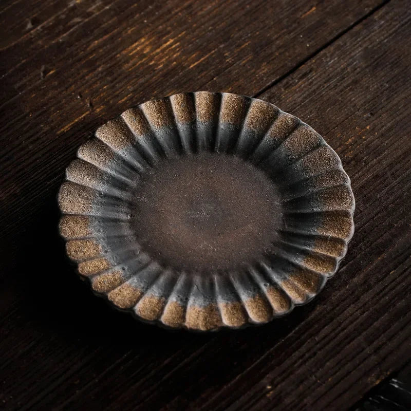 Japanische Steinzeug Tasse mit Keramik Untersetzer und Isolierung