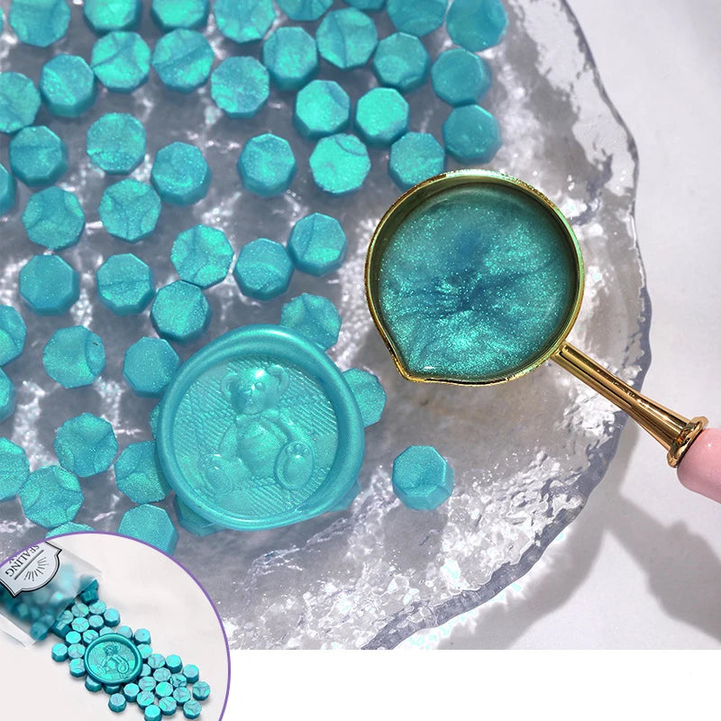 100 Glitzer Wachsperlen für stilvolle Siegel DIY Dekoration