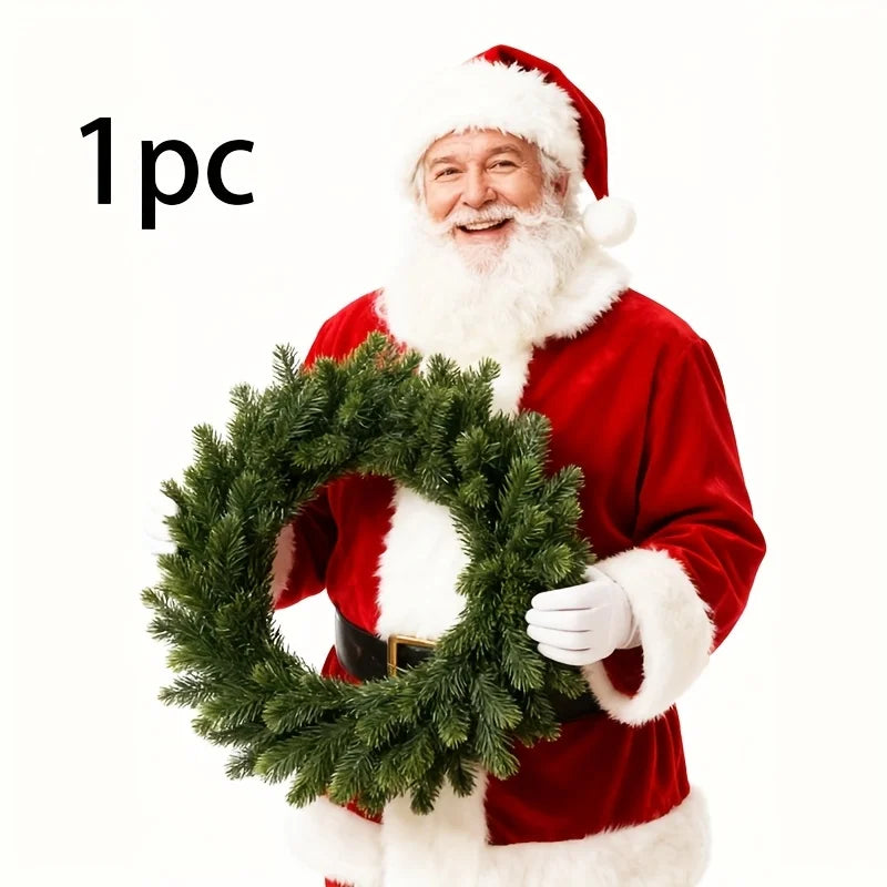 Realistischer immergrüner Kranz für festliche Heimdekoration