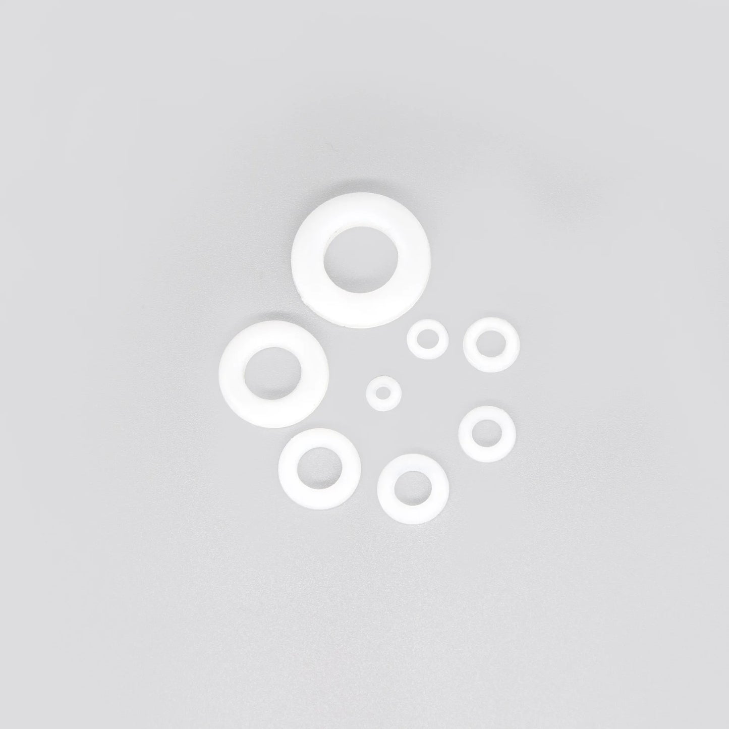 500 Stück Kunststoff Nylon Unterlegscheiben Sortiment M2 bis M10 Weiß