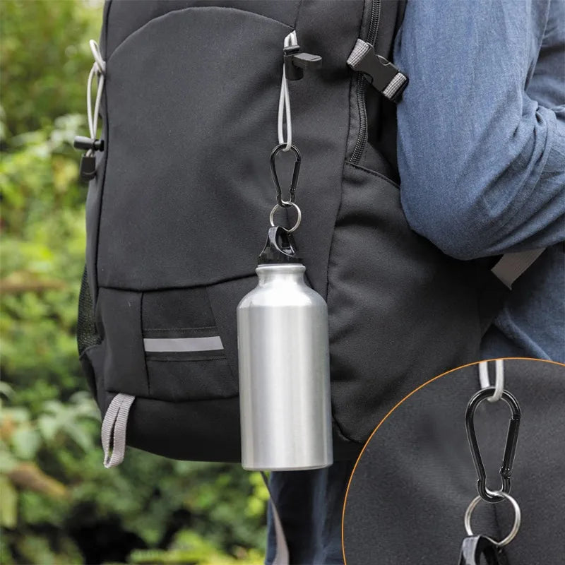 Robuste Mini Karabiner aus Aluminium, leicht - sicher – 10-50 Stück, Schwarz/Silber