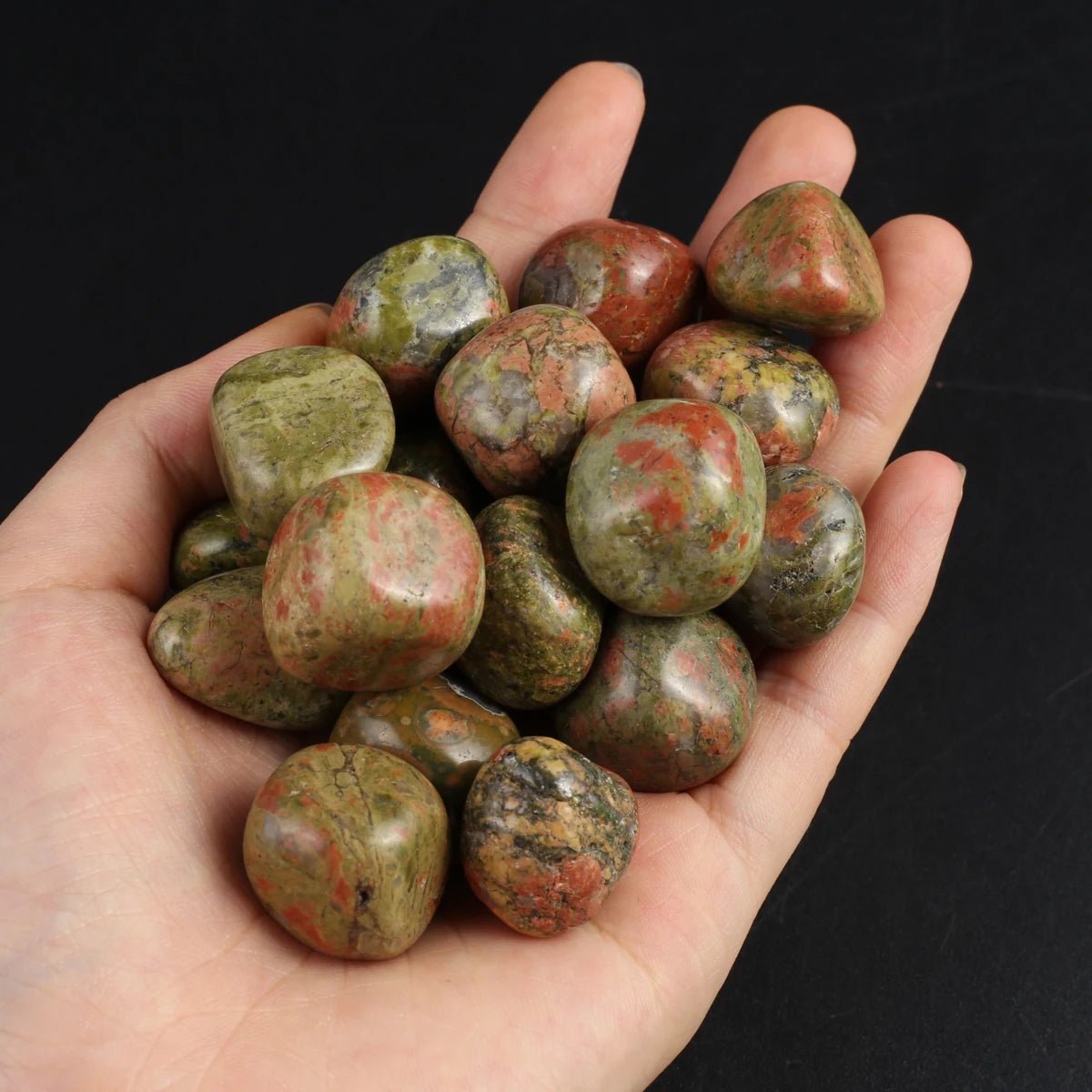 10er Set Polierte Natursteine für Heim und Aquarium