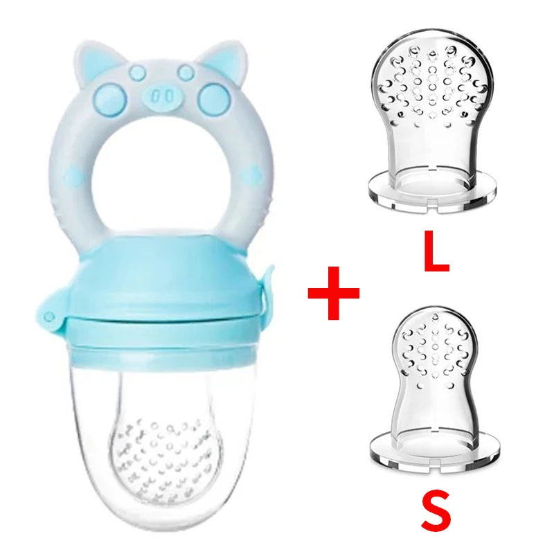 3er Set Silikon Netzbeutel Baby Futterspender mit leicht handhabbarem Ringlöffel-Yabubest - Home & More