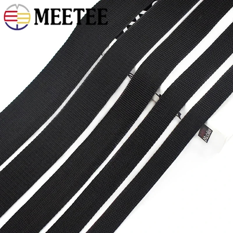 Schwarzes Nylon-Gurtband 20-100 mm für Taschen und Sicherheitsgurte