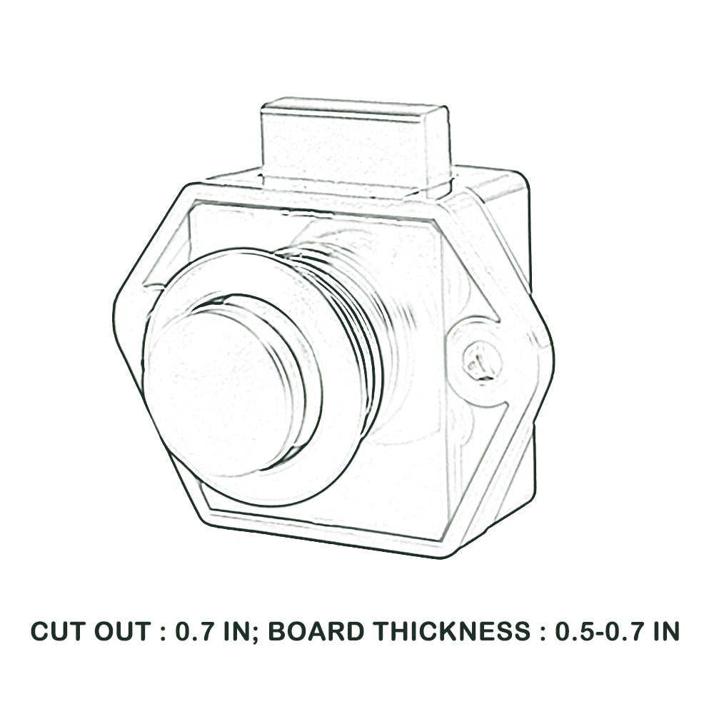 Set aus 5 Push Lock Riegeln 20mm für Camper und Möbel