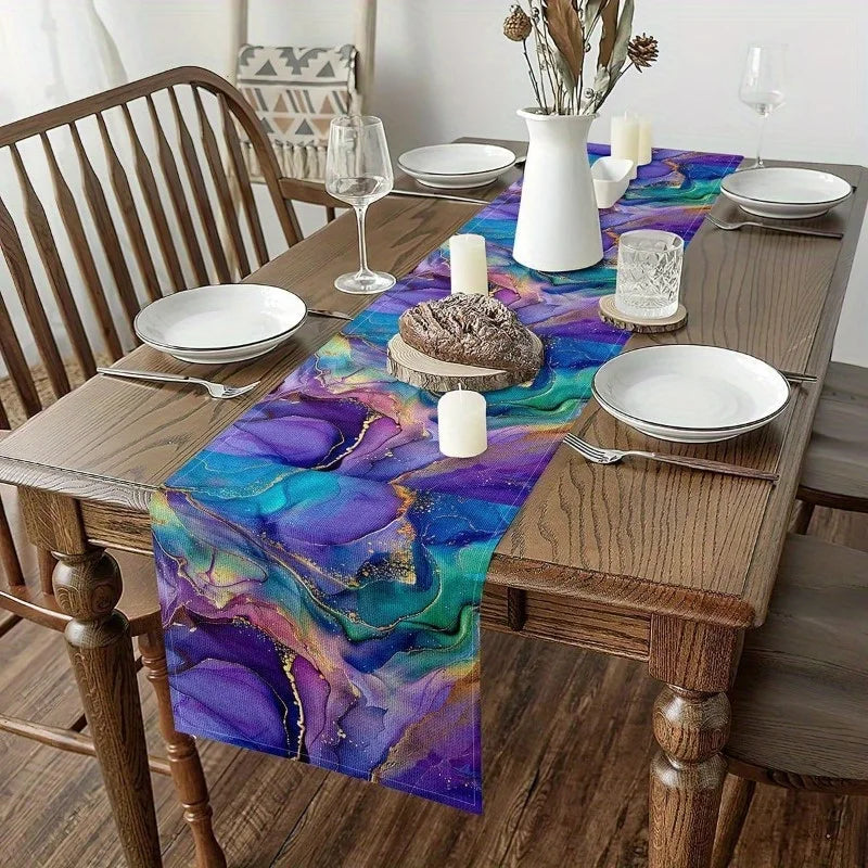 Abstrakter Lava Marmor Batik Tischläufer Langlebig Outdoor Deko Varianten