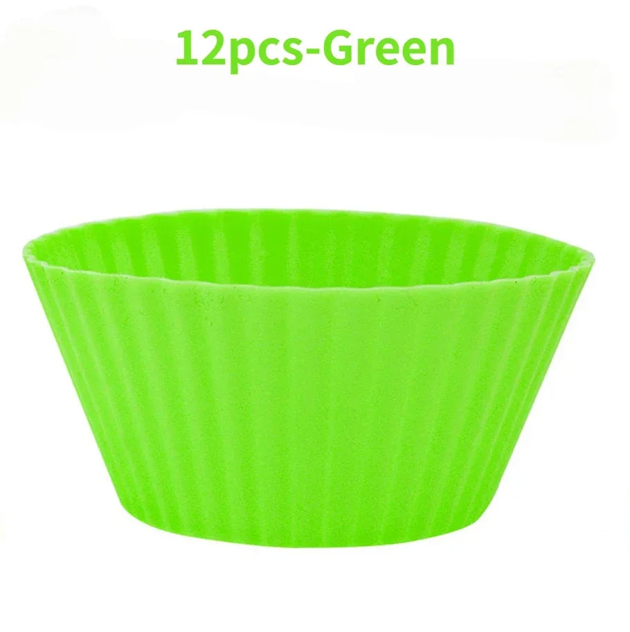 12-teiliges Silikon Muffin-Backform-Set – langlebig, geschmacksneutral