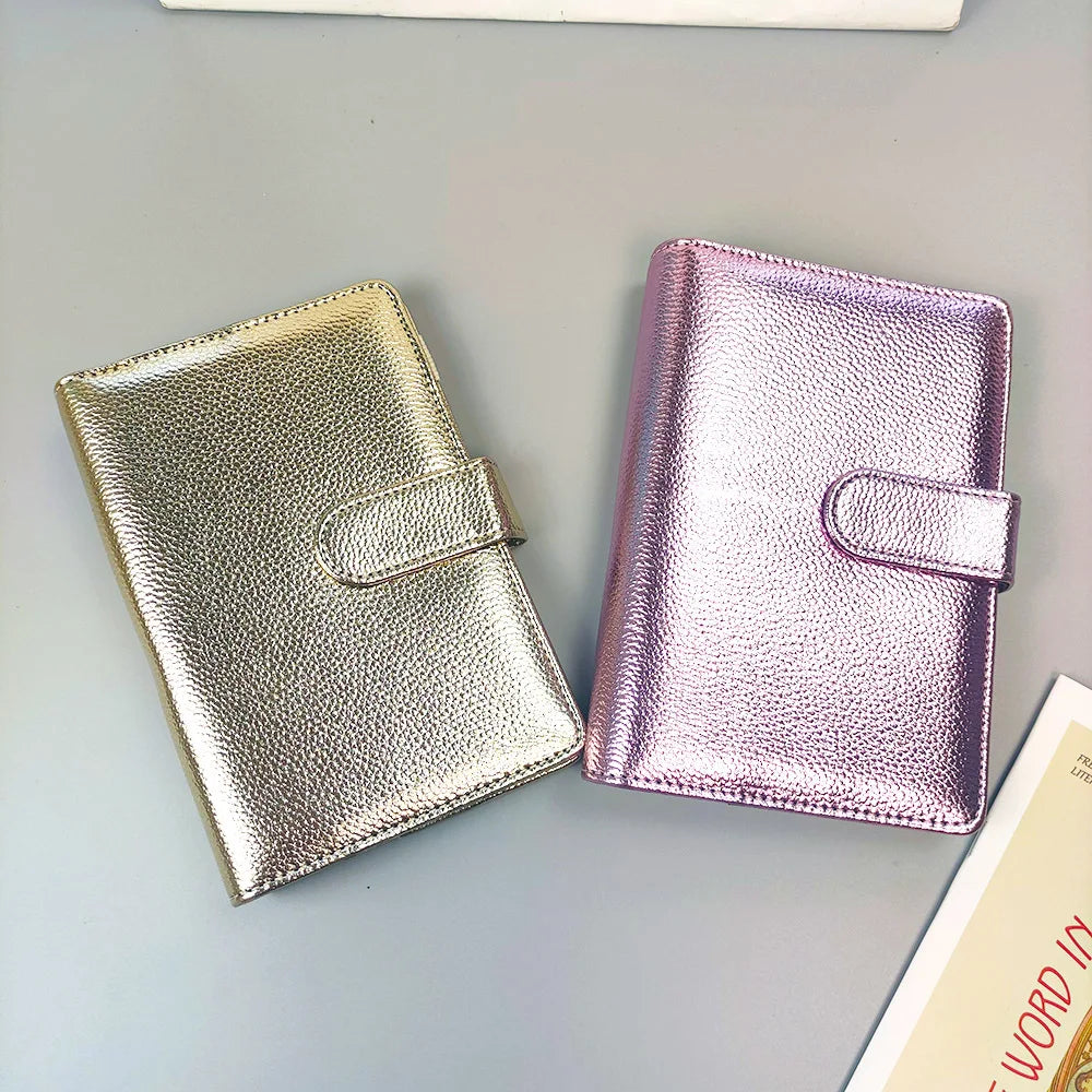A5/A6 PU Leder Binder für Fotokarten, Tagebuch & Planer – Metallic Design