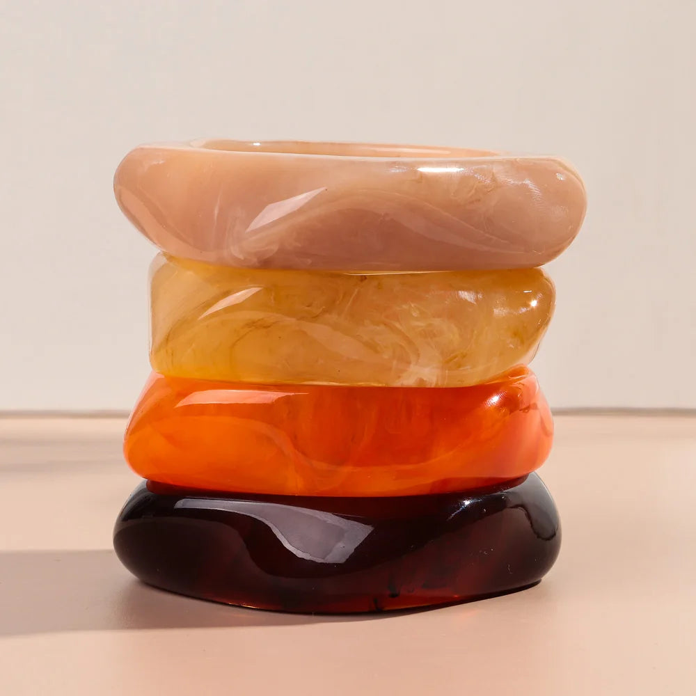 Vintage Acryl geometrischer klobiger Armreif für Damen modisches Schmuck