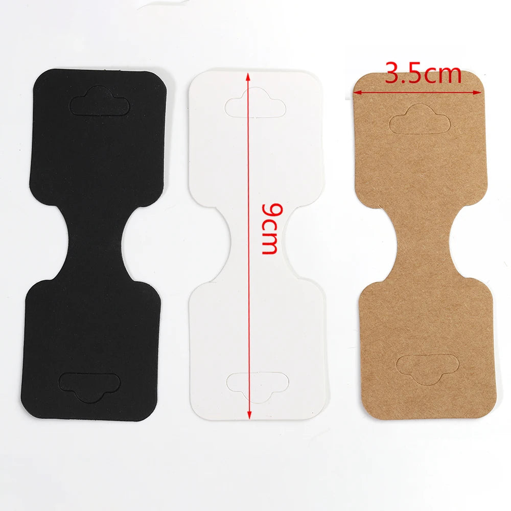 50 Kraftpapier-Karten 3,5x9 cm faltbar Schmuckverpackungset