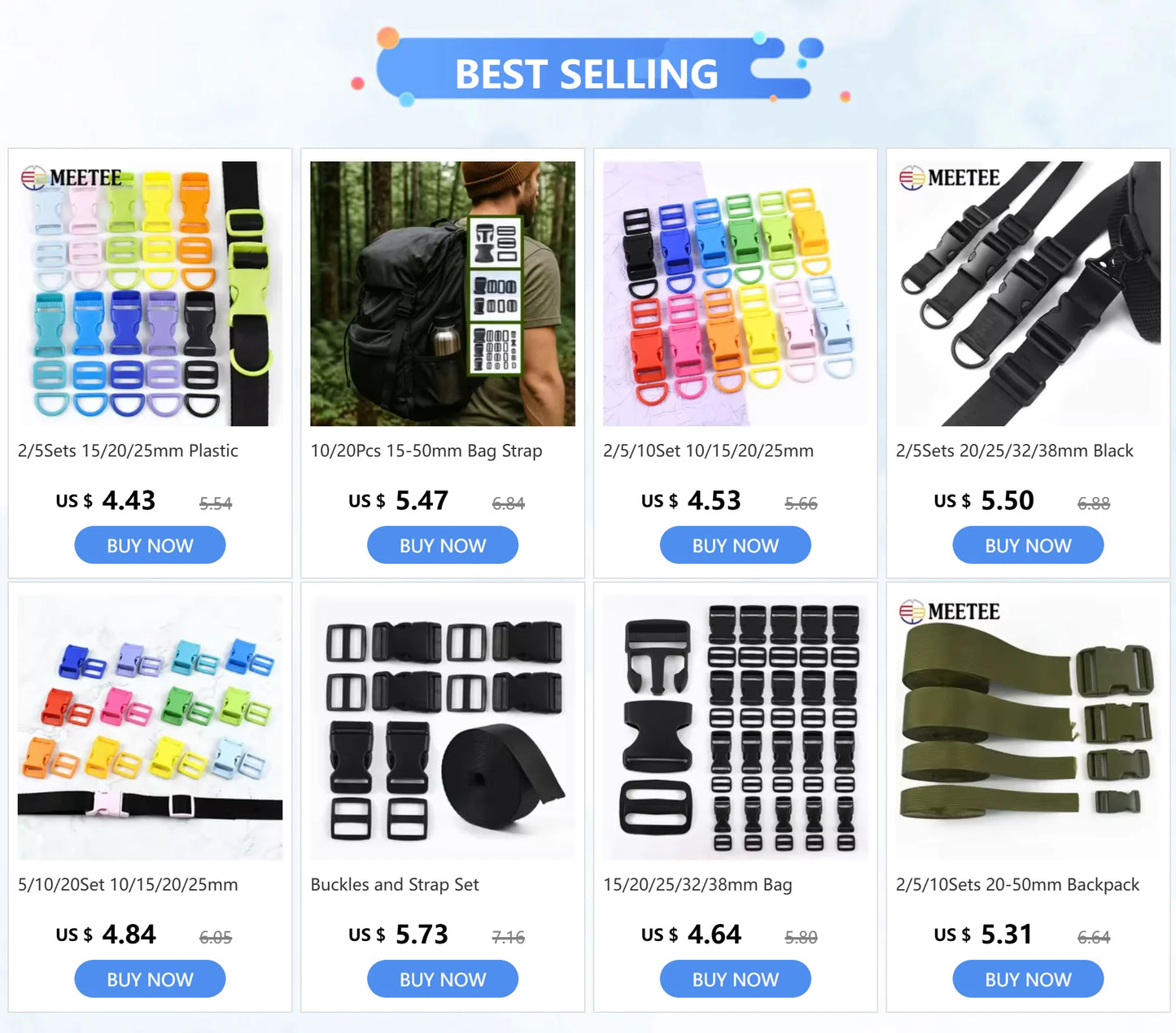 Kunststoffschnallen 15 20 25 mm 2 5 10 20 Sets Rucksack Ersatz