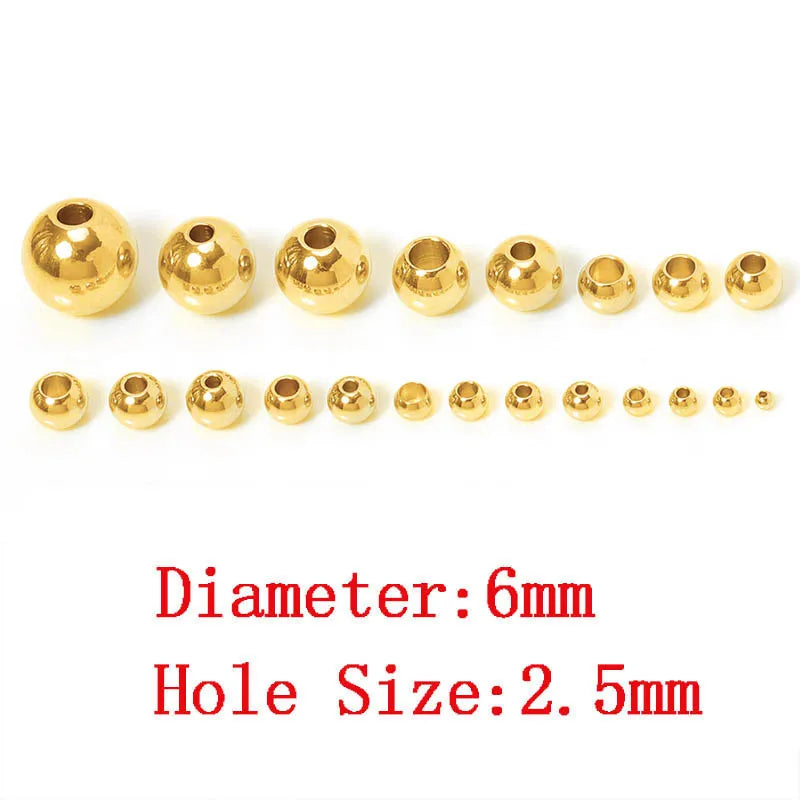 Edelstahl Gold Spacer Perlen Set 100 Stück Verschiedene Größen DIY