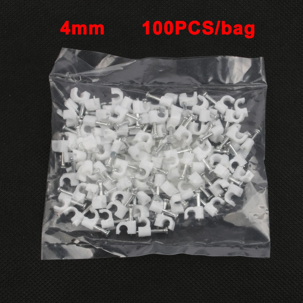 Runde Kabelklemmen 4-16mm für sichere Kabelverlegung – 100 Stück weiß