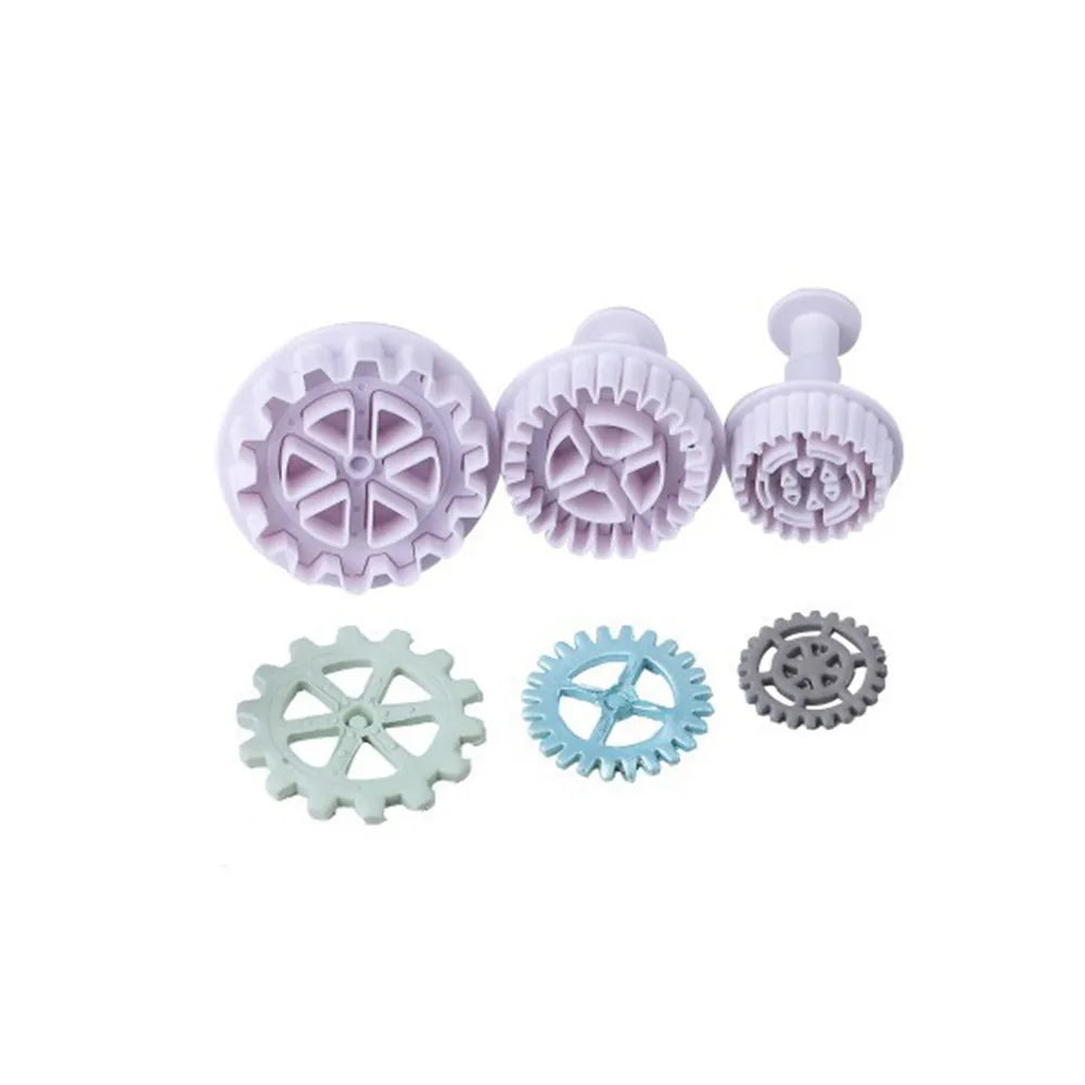 3er Set Kunststoff Fondant Cutter Kuchen Dekorieren Backform Zubehör