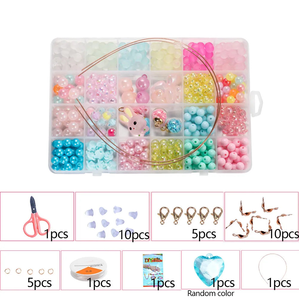 Buntes Acryl Perlen Set für DIY Freundschaft Armband Halskette Schmuck