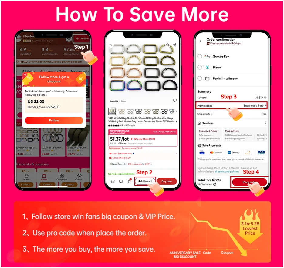 10 m 25 mm Nylongurtband für Rucksack, Tasche und DIY Nähzubehör - Yabubest - Home & More