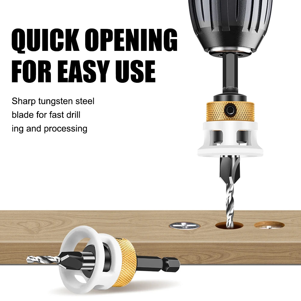 Holzbearbeitung Senker Bohrer mit einstellbarer Tiefe und Schrittbohrer