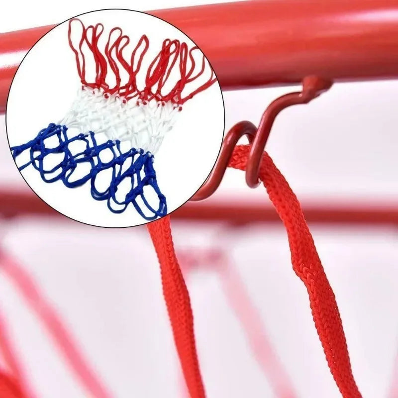 Robustes 56 cm Outdoor Basketballnetz aus Nylon, wetterfest - dreifarbig