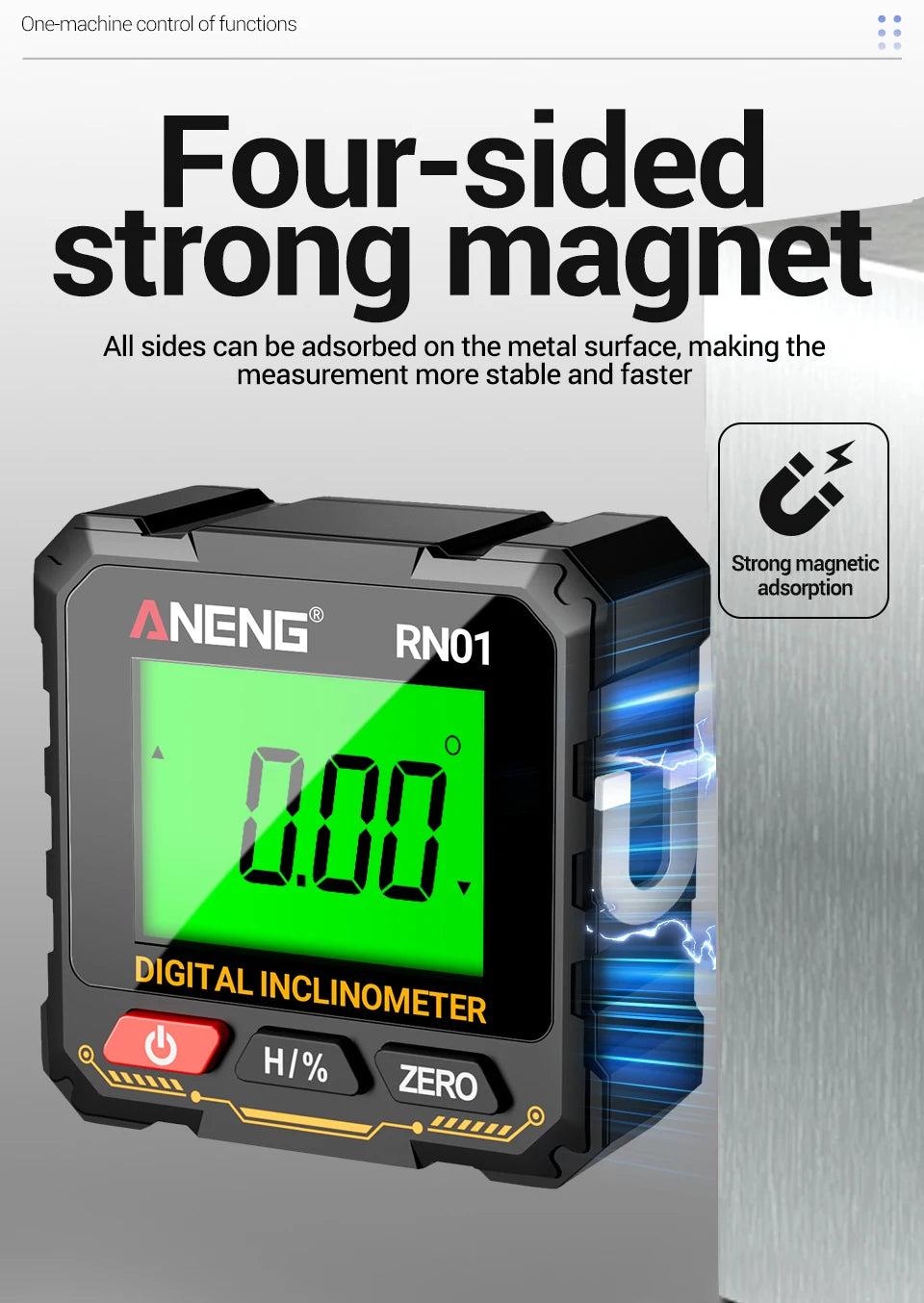 ANENG RN01 Mini Winkelmesser mit 360 Grad Neigungsmesser und Magnetfunktion-Yabubest - Home & More