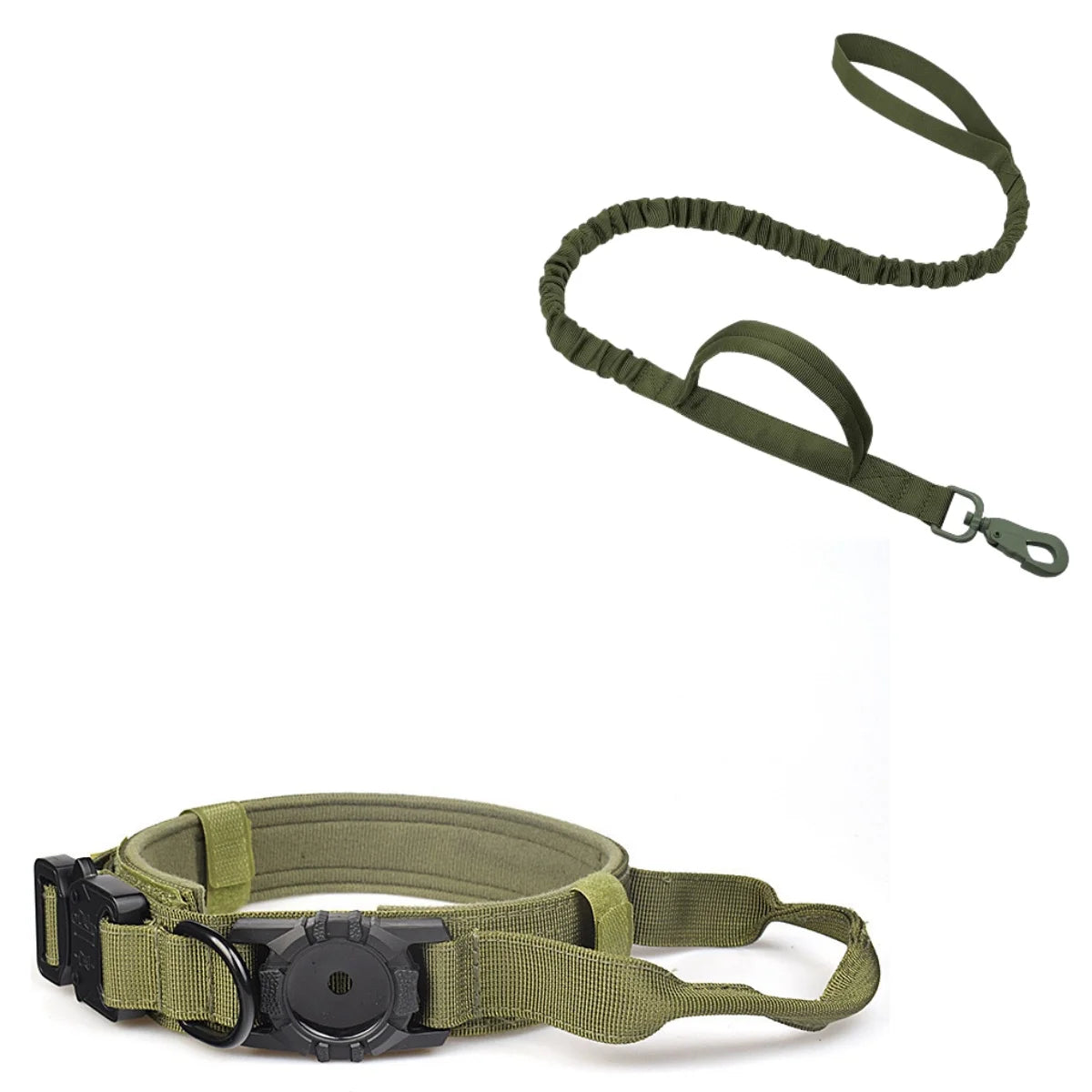 Taktisches Hundehalsband mit AirTag Halter und Griff für Sicherheit
