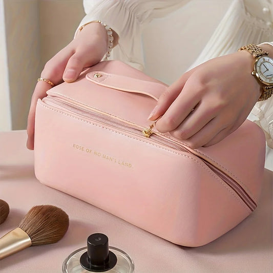 Luxuriöser Make-up-Organizer aus PU-Leder – geräumig, stilvoll - reisefreundlich