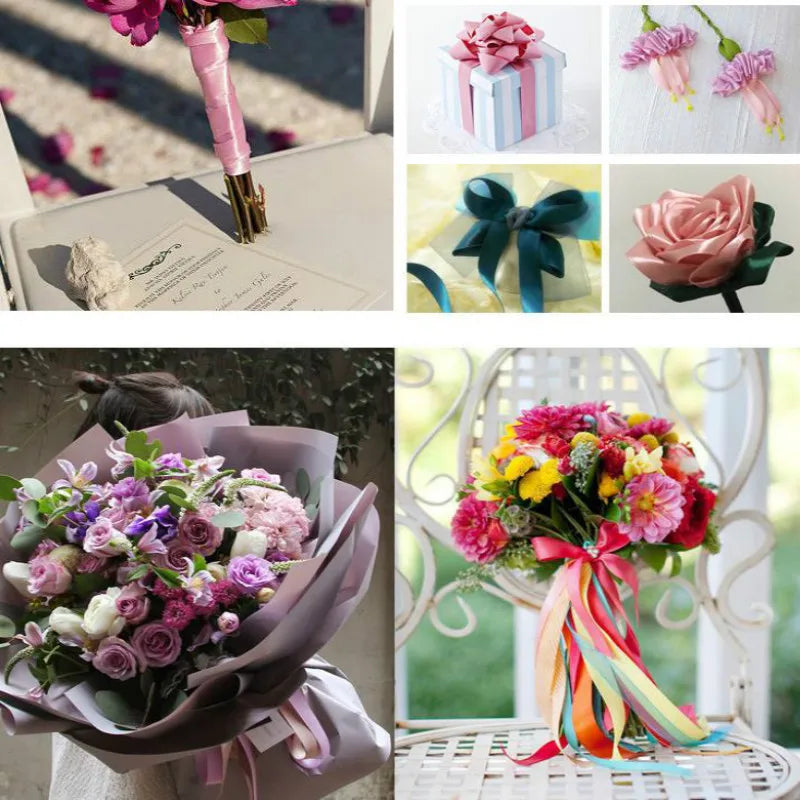 Vielseitige Satinbänder in 10 Farben für festliche Dekorationen