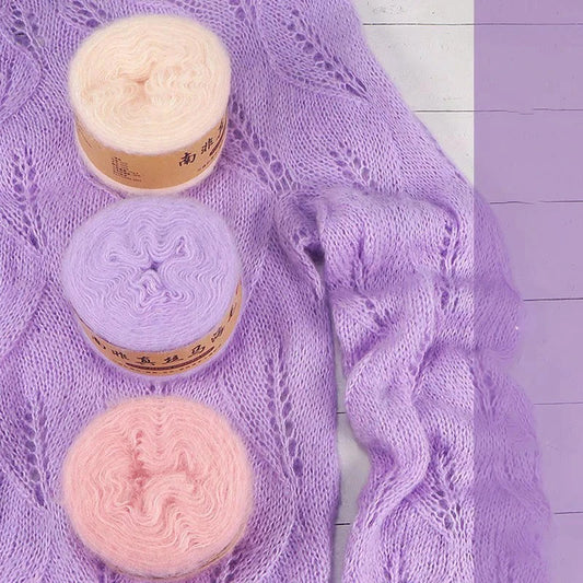 Seidenpony Wollgarn handgestrickt feines Acryl-Seidengarn für DIY