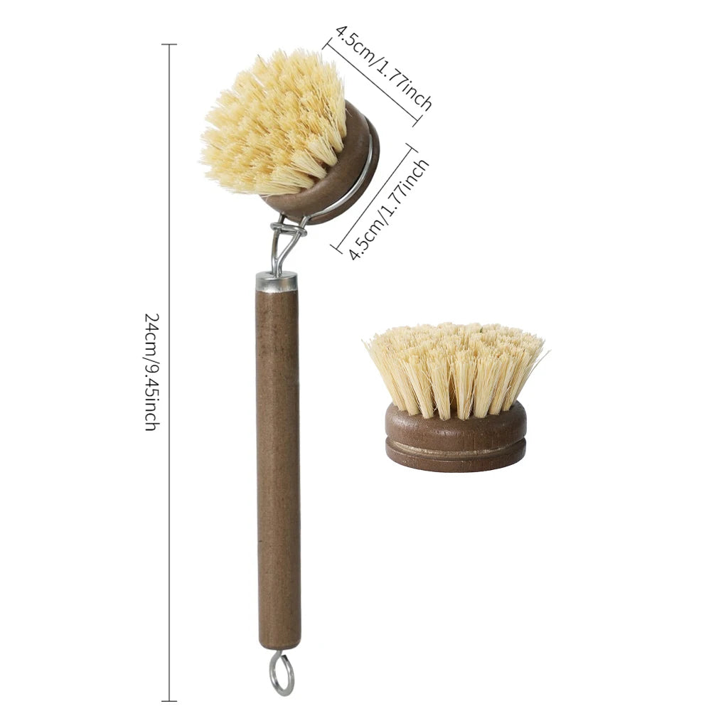 Natürliche Sisal Spülbürste mit langem Holzgriff - Umweltfreundlich reinigen