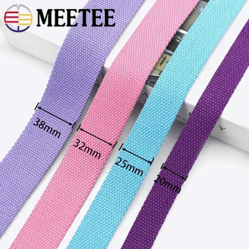 5M Polyester Baumwoll Gurtband 2mm dick für Rucksack Gürtel Kleidung 20-50mm breit