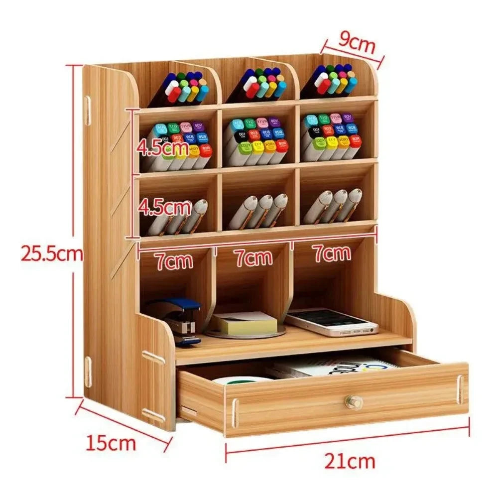 Holz Schreibtisch Organizer mit großer Kapazität für Büro Schule Zuhause