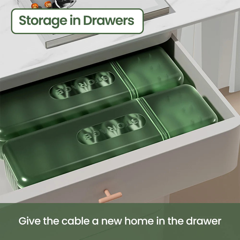 Kabelbox mit 7 Fächern für einfache Kabelorganisation zu Hause und Reise