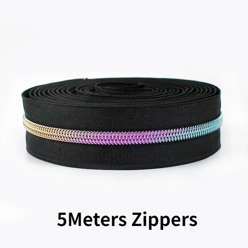 Nylon Reißverschlussband & Schieber Set 5m für Reparaturen Kleidung Taschen #5