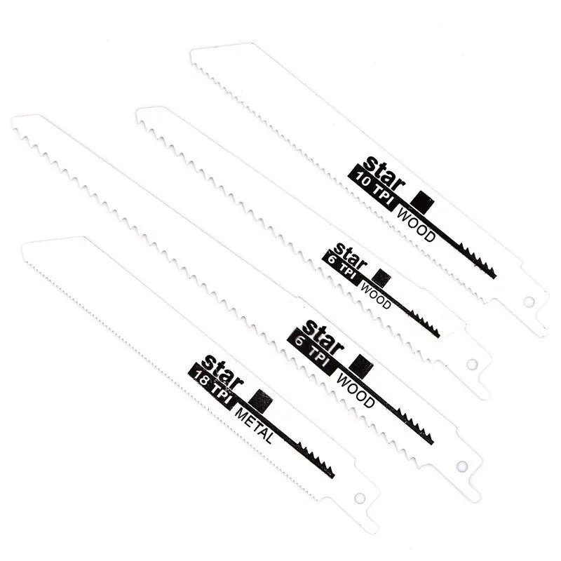 4-teilige Säbelsägeblätter Set: Holz & Metall, grob/fein, für Profis & Heimwerker