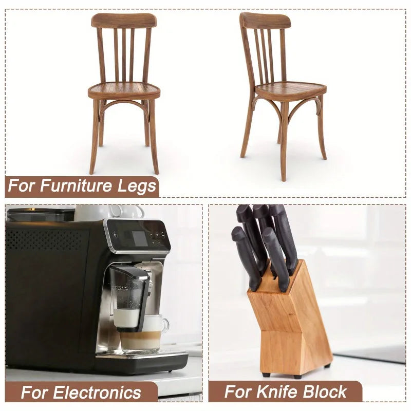 120 Stück Gummi Füße Pads für Möbel Beine Tisch Stuhl Abdeckung Schwarz