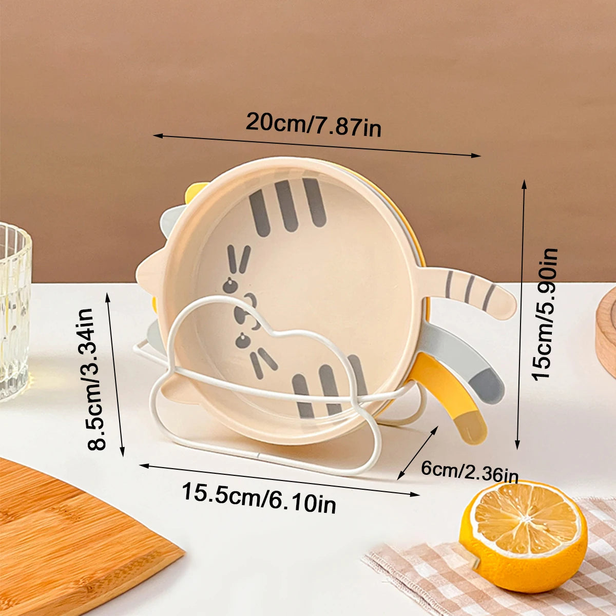 Niedlicher Katzenmuster Kunststoff Dessert Snack Teller spülmaschinenfest