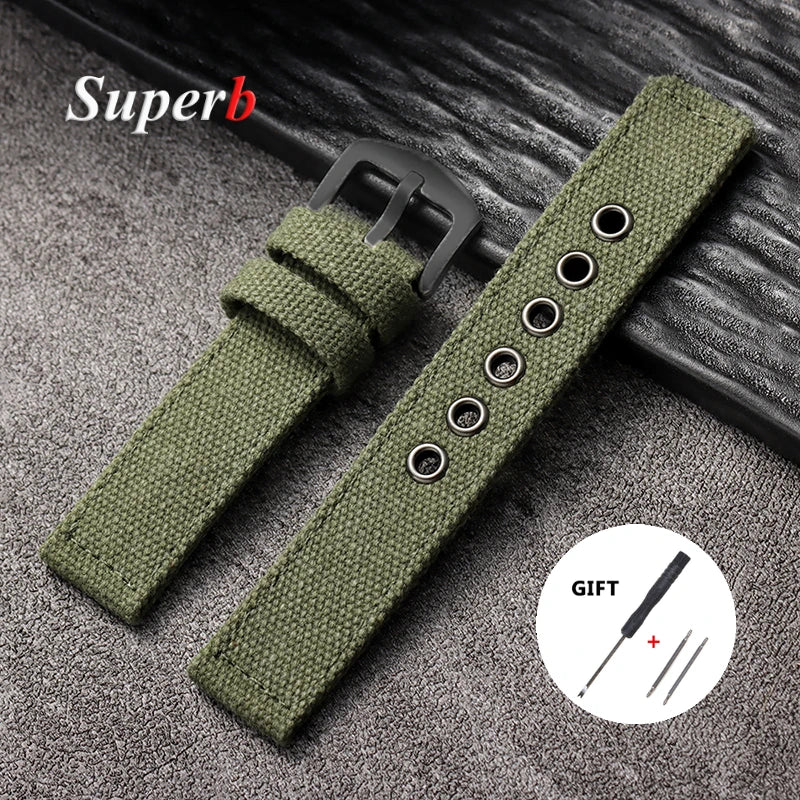 Nylon Uhrenarmband 20 22 24mm Sport Militär Stil – für Smartwatch u. Uhr