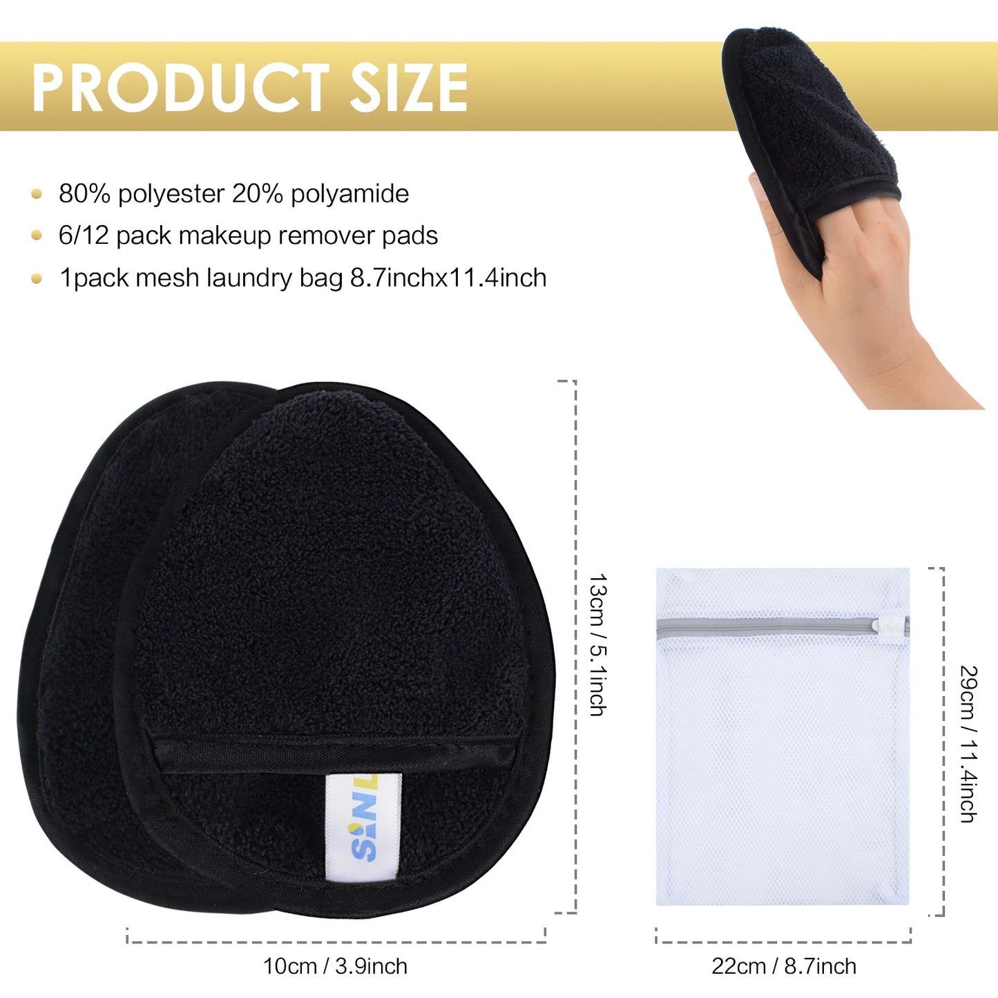 Sanfte wiederverwendbare Mikrofasern Make up Entferner Pads