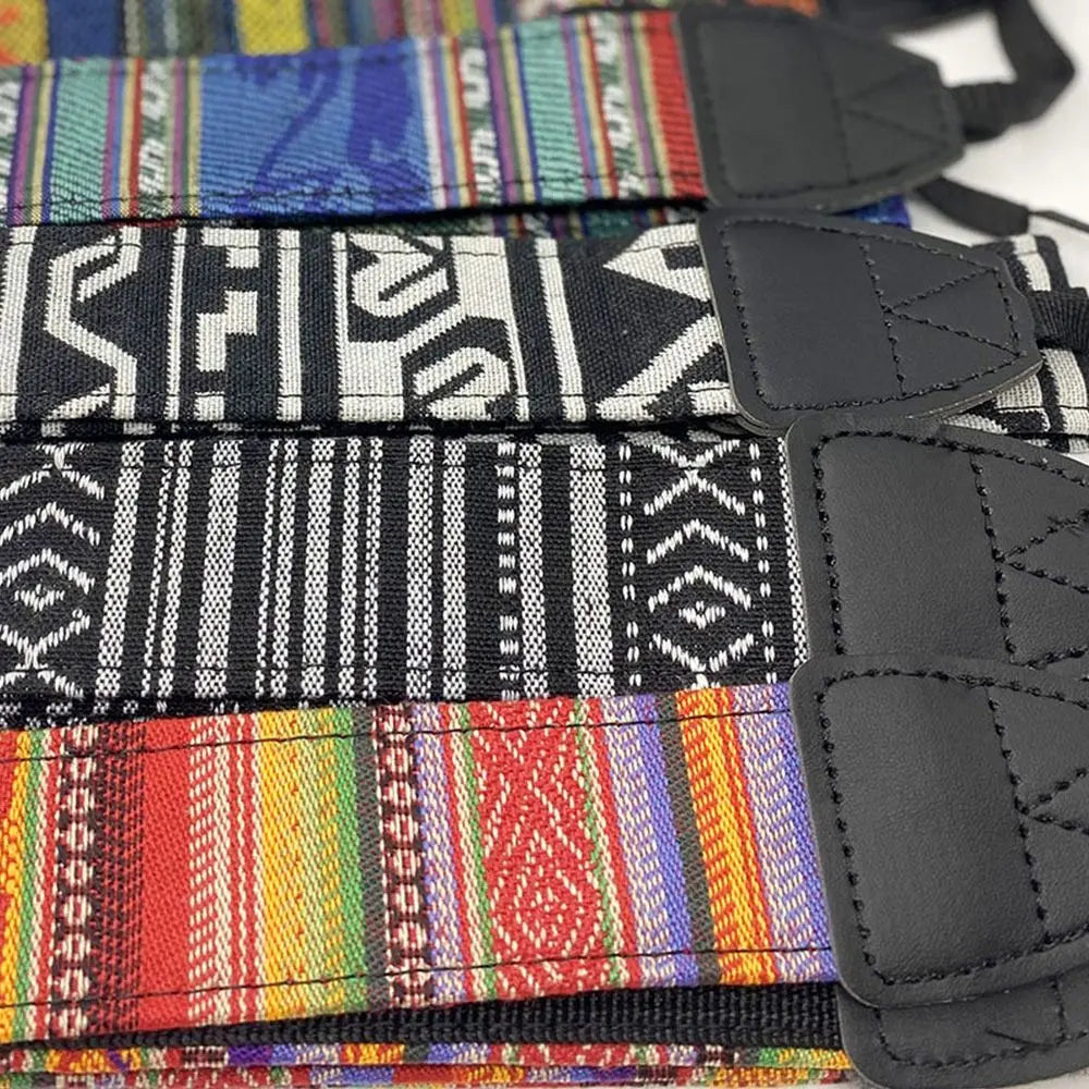 Verstellbarer Kameragurt aus PU Leder im Retro Ethno Stil