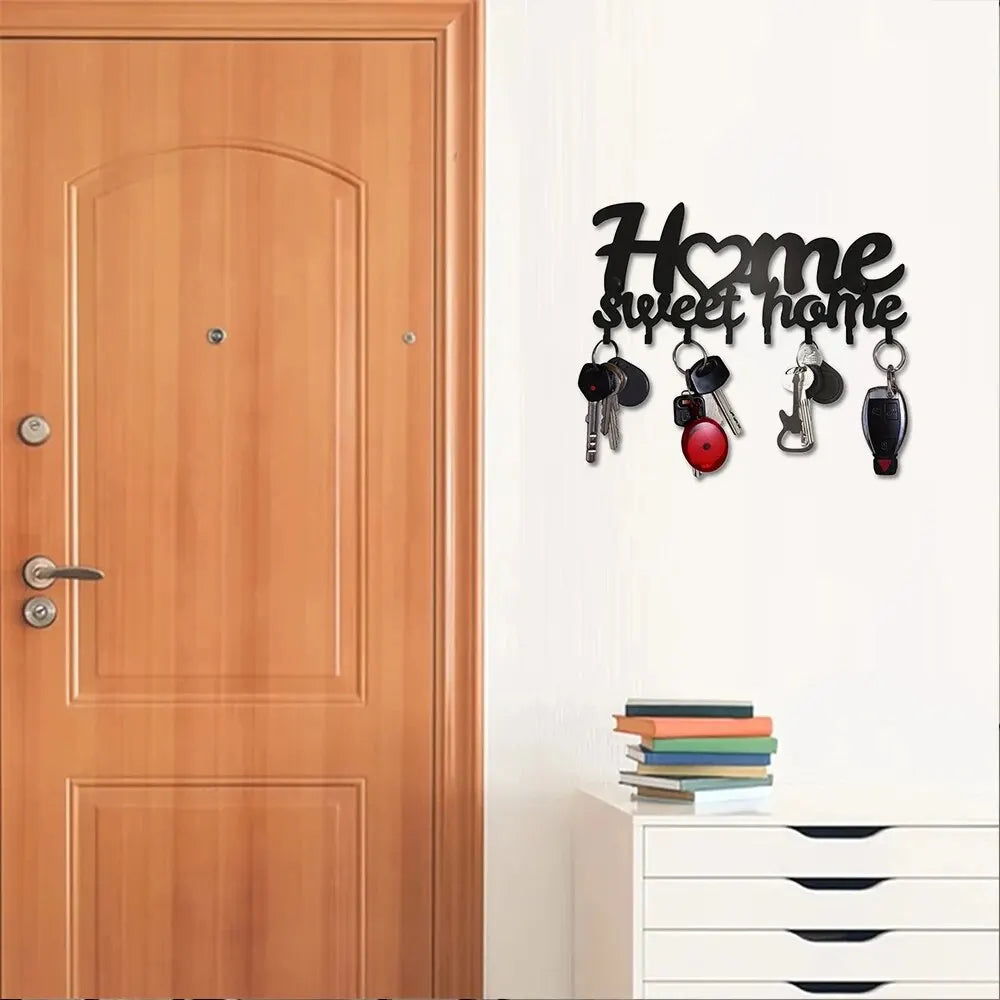 Dekorativer Schlüsselhalter aus Metall mit 8 Haken für Flur und Büro